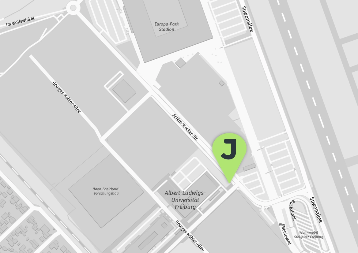 Karte mit Kennzeichnung JobRad Tool-Tower am Europapark Stadion Süd Karte mit Kennzeichnung JobRad Tool-Tower am Europapark Stadion Süd